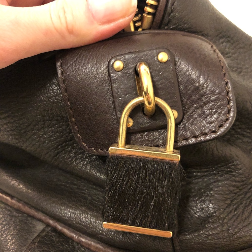 Celine brown leather medium size handbag - Picture 4 of 10